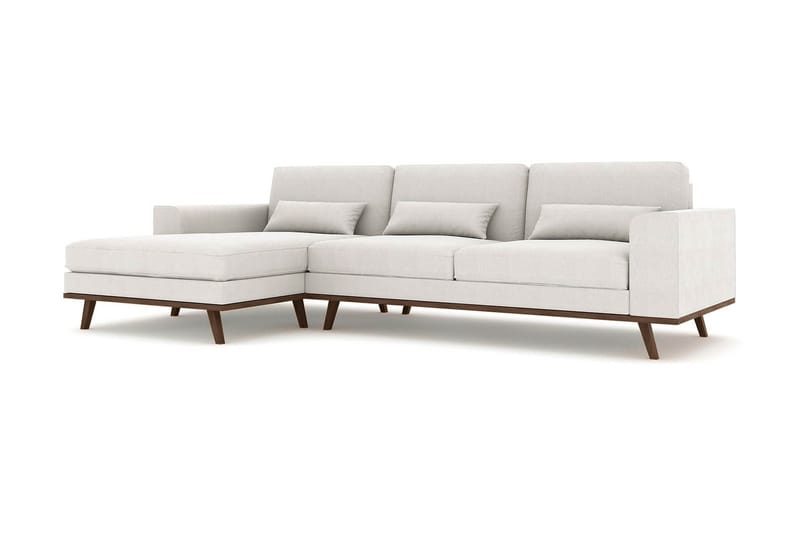 Copenhagen 4-istuttava Vasenkätinen L-muotoinen Divaanisohva Kankaalla - Vaaleanharmaa - Huonekalut - Sohva - Divaanisohva