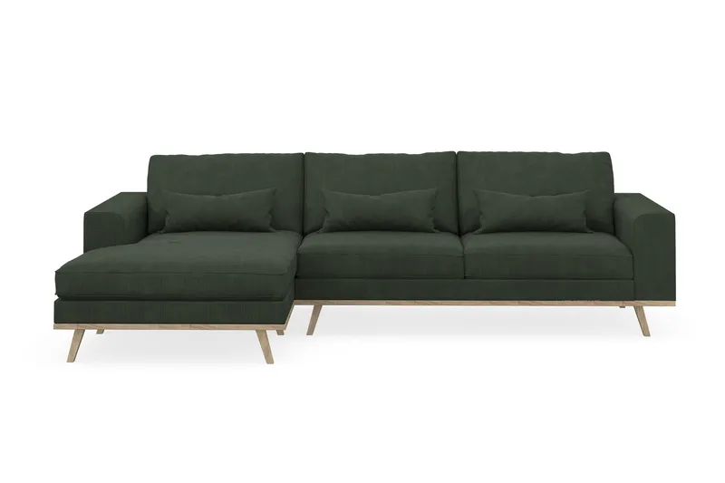Copenhagen 4-istuttava Vasenkätinen L-muotoinen Divaanisohva Manchester-kankaalla - Tummanvihreä - Huonekalut - Sohva - Divaanisohva