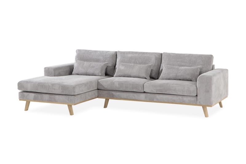 Copenhagen 4-istuttava Vasenkätinen L-muotoinen Divaanisohva Manchester-kankaalla - Vaaleanharmaa - Huonekalut - Sohva - Divaanisohva