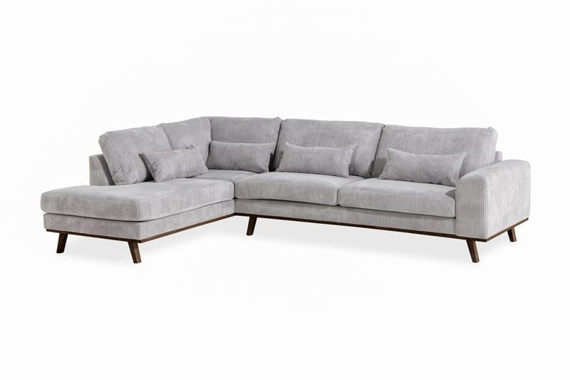 Copenhagen 4-istuttava Vasenkätinen L-muotoinen Divaanisohva Manchester-kankaalla - Vaaleanharmaa - Huonekalut - Sohva - Divaanisohva