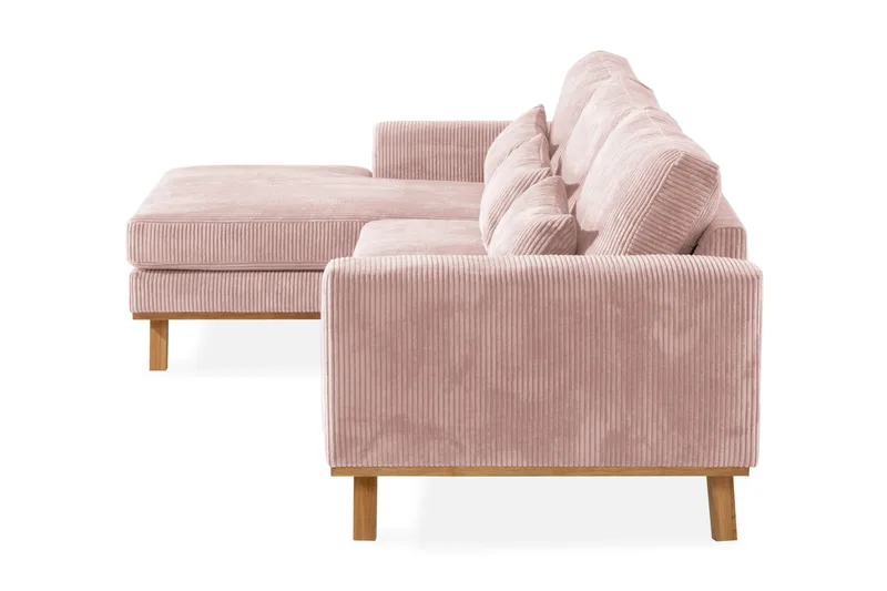 Copenhagen 4-istuttava Vasenkätinen L-muotoinen Divaanisohva Manchester-kankaalla - Vaaleanpunainen - Huonekalut - Sohva - Divaanisohva