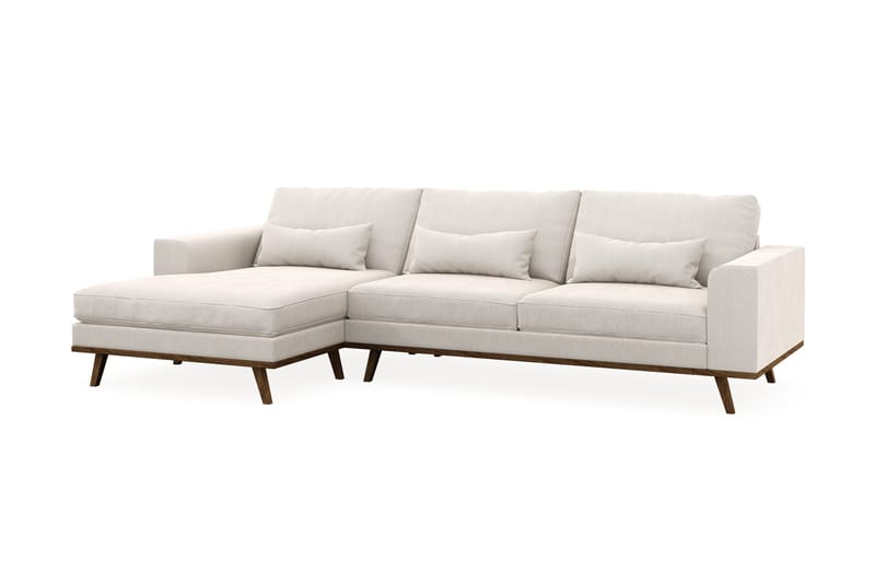 Copenhagen 4-istuttava Vasenkätinen L-muotoinen Divaanisohva Sametilla - Kermanvalkoinen - Huonekalut - Sohva - Divaanisohva