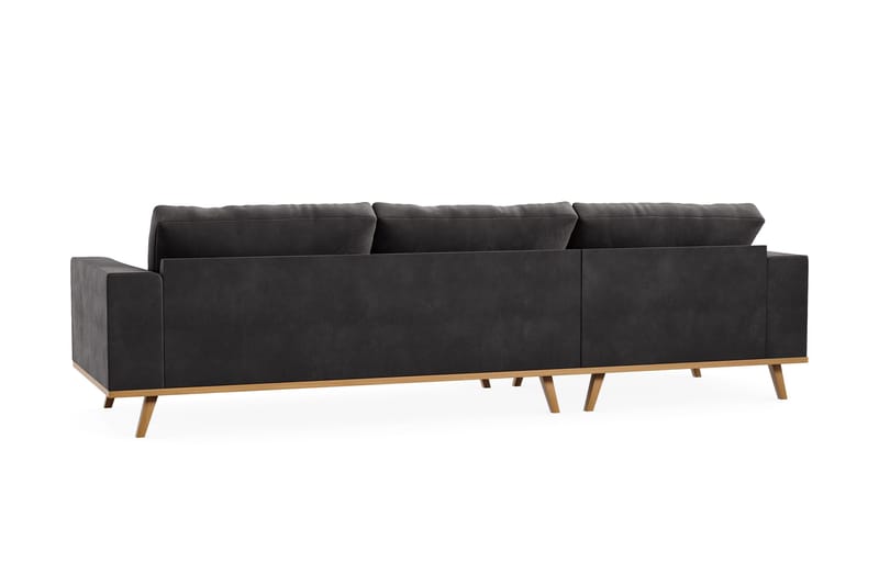 Copenhagen 4-istuttava Vasenkätinen L-muotoinen Divaanisohva Sametilla - Tummanharmaa - Huonekalut - Sohva - Divaanisohva