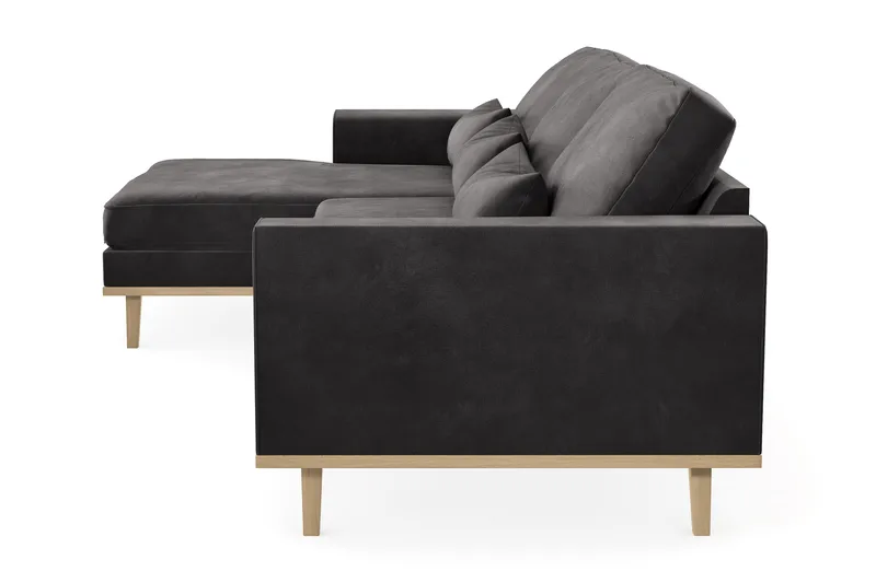 Copenhagen 4-istuttava Vasenkätinen L-muotoinen Divaanisohva Sametilla - Tummanharmaa - Huonekalut - Sohva - Divaanisohva