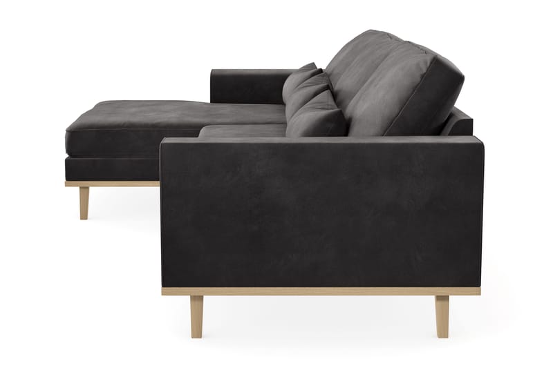 Copenhagen 4-istuttava Vasenkätinen L-muotoinen Divaanisohva Sametilla - Tummanharmaa - Huonekalut - Sohva - Divaanisohva