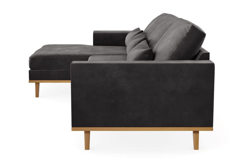 Copenhagen 4-istuttava Vasenkätinen L-muotoinen Divaanisohva Sametilla - Tummanharmaa - Huonekalut - Sohva - Divaanisohva