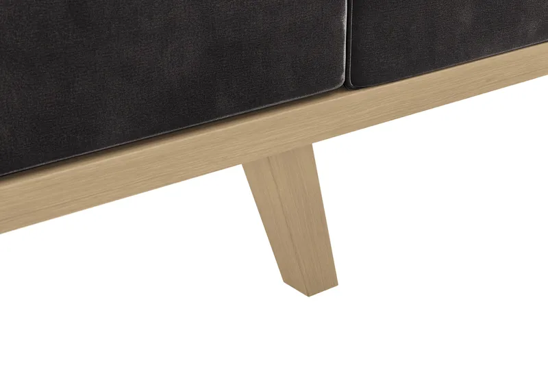 Copenhagen 4-istuttava Vasenkätinen L-muotoinen Divaanisohva Sametilla - Tummanharmaa - Huonekalut - Sohva - Divaanisohva