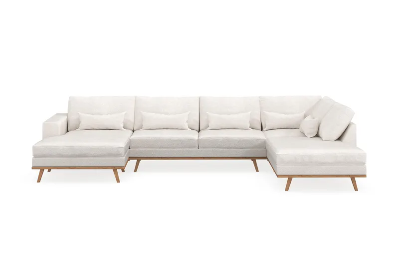 Copenhagen 5-istuttava Oikeakätinen U-muotoinen Sohva Divaanilla ja Divaanituolilla Bouclélla - Valkoinen - Huonekalut - Sohva - Divaanisohva