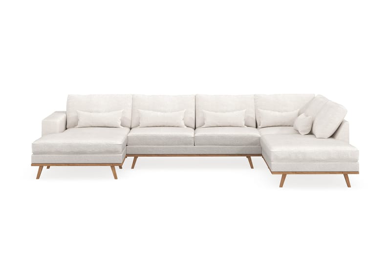 Copenhagen 5-istuttava Oikeakätinen U-muotoinen Sohva Divaanilla ja Divaanituolilla Bouclélla - Valkoinen - Huonekalut - Sohva - Divaanisohva