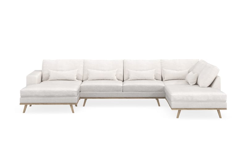 Copenhagen 5-istuttava Oikeakätinen U-muotoinen Sohva Divaanilla ja Divaanituolilla Bouclélla - Valkoinen - Huonekalut - Sohva - Divaanisohva