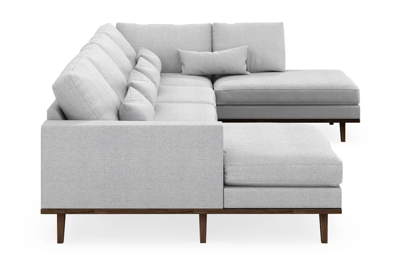 Copenhagen 5-istuttava Oikeakätinen U-muotoinen Sohva Divaanilla ja Divaanituolilla Kankaalla - Vaaleanharmaa - Huonekalut - Sohva - Divaanisohva