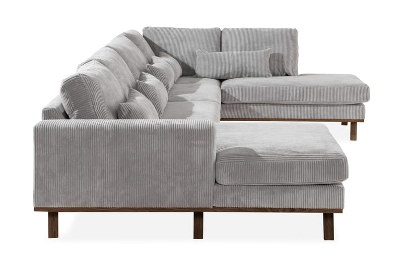 Copenhagen 5-istuttava Oikeakätinen U-muotoinen Sohva Divaanilla ja Divaanituolilla Manchester-kankaalla - Vaaleanharmaa - Huonekalut - Sohva - Divaanisohva