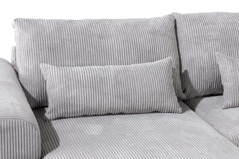 Copenhagen 5-istuttava Oikeakätinen U-muotoinen Sohva Divaanilla ja Divaanituolilla Manchester-kankaalla - Vaaleanharmaa - Huonekalut - Sohva - Divaanisohva