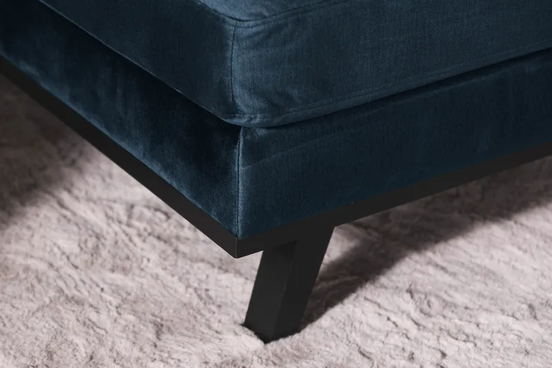 Copenhagen 5-istuttava Oikeakätinen U-muotoinen Sohva Divaanilla ja Divaanituolilla Sametilla - Sininen - Huonekalut - Sohva - Divaanisohva