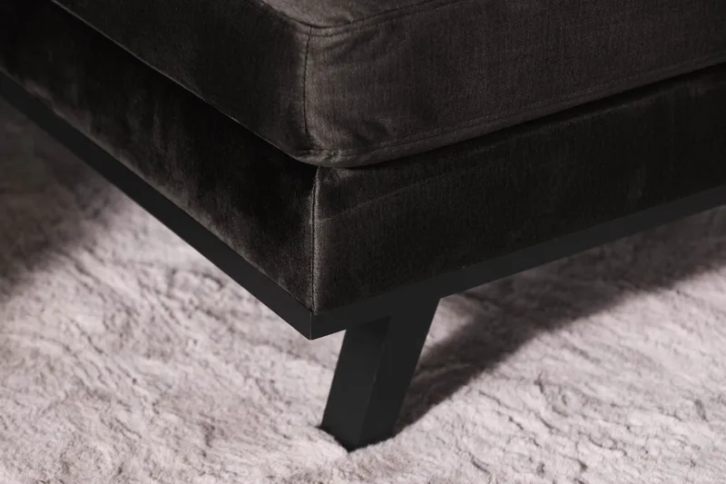 Copenhagen 5-istuttava Oikeakätinen U-muotoinen Sohva Divaanilla ja Divaanituolilla Sametilla - Tummanharmaa - Huonekalut - Sohva - Divaanisohva