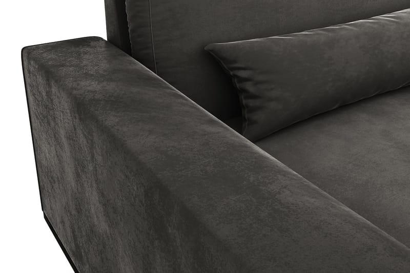 Copenhagen 5-istuttava Oikeakätinen U-muotoinen Sohva Divaanilla ja Divaanituolilla Sametilla - Tummanharmaa - Huonekalut - Sohva - Divaanisohva
