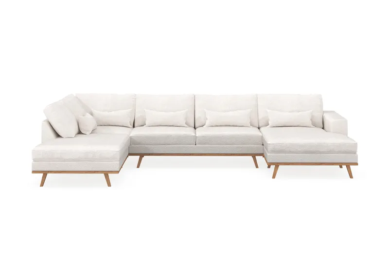 Copenhagen 5-istuttava Vasenkätinen U-muotoinen Sohva Divaanilla ja Divaanituolilla Bouclélla - Valkoinen - Huonekalut - Sohva - Divaanisohva