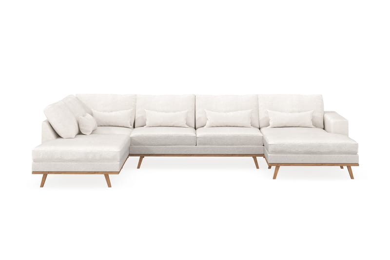 Copenhagen 5-istuttava Vasenkätinen U-muotoinen Sohva Divaanilla ja Divaanituolilla Bouclélla - Valkoinen - Huonekalut - Sohva - Divaanisohva