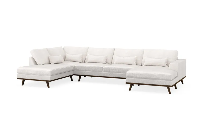 Copenhagen 5-istuttava Vasenkätinen U-muotoinen Sohva Divaanilla ja Divaanituolilla Bouclélla - Valkoinen - Huonekalut - Sohva - Divaanisohva