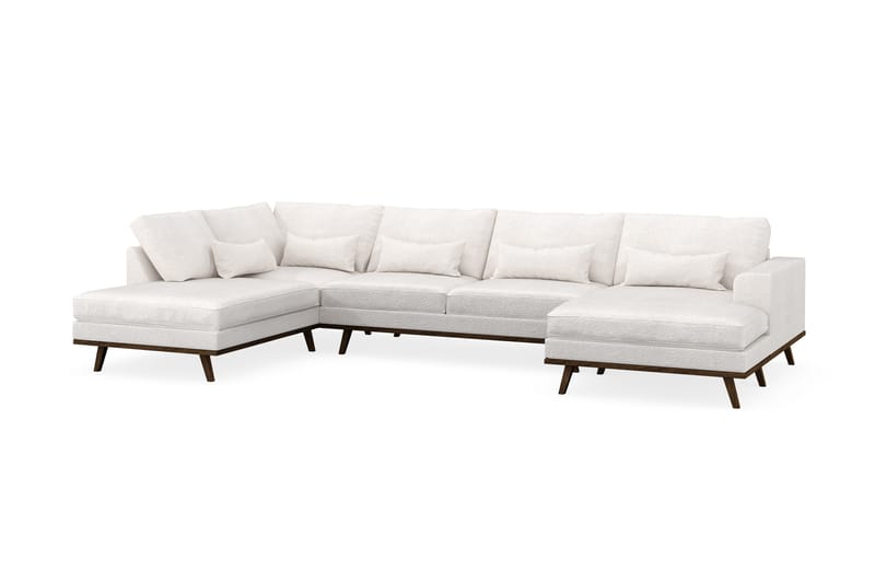 Copenhagen 5-istuttava Vasenkätinen U-muotoinen Sohva Divaanilla ja Divaanituolilla Bouclélla - Valkoinen - Huonekalut - Sohva - Divaanisohva