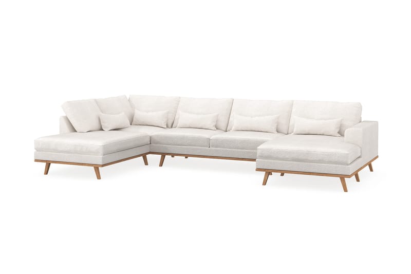 Copenhagen 5-istuttava Vasenkätinen U-muotoinen Sohva Divaanilla ja Divaanituolilla Bouclélla - Valkoinen - Huonekalut - Sohva - Divaanisohva