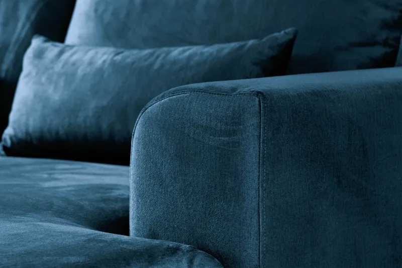 Copenhagen 5-istuttava Vasenkätinen U-muotoinen Sohva Divaanilla ja Divaanituolilla Sametilla - Sininen - Huonekalut - Sohva - Divaanisohva