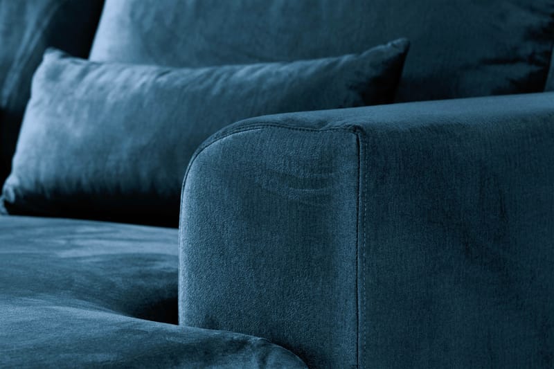 Copenhagen 5-istuttava Vasenkätinen U-muotoinen Sohva Divaanilla ja Divaanituolilla Sametilla - Sininen - Huonekalut - Sohva - Divaanisohva