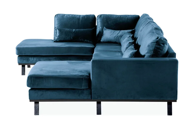 Copenhagen 5-istuttava Vasenkätinen U-muotoinen Sohva Divaanilla ja Divaanituolilla Sametilla - Sininen - Huonekalut - Sohva - Divaanisohva