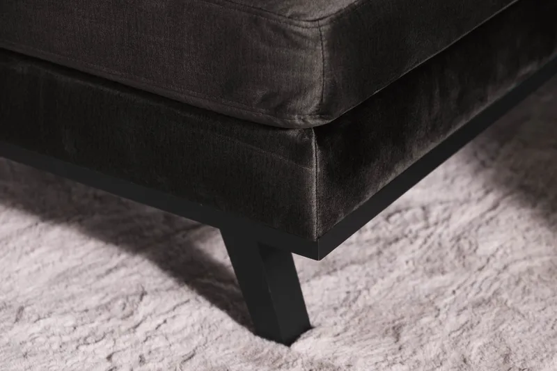 Copenhagen 5-istuttava Vasenkätinen U-muotoinen Sohva Divaanilla ja Divaanituolilla Sametilla - Tummanharmaa - Huonekalut - Sohva - Divaanisohva