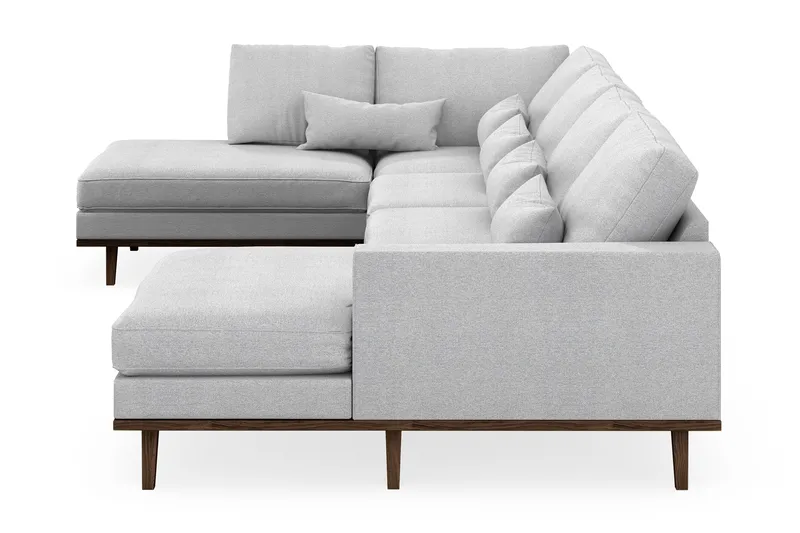 Copenhagen 5-istuttava Vasenkätinen U-muotoinen Sohva Divaanilla ja Schäslongilla Kankaalla - Vaaleanharmaa - Huonekalut - Sohva - Divaanisohva