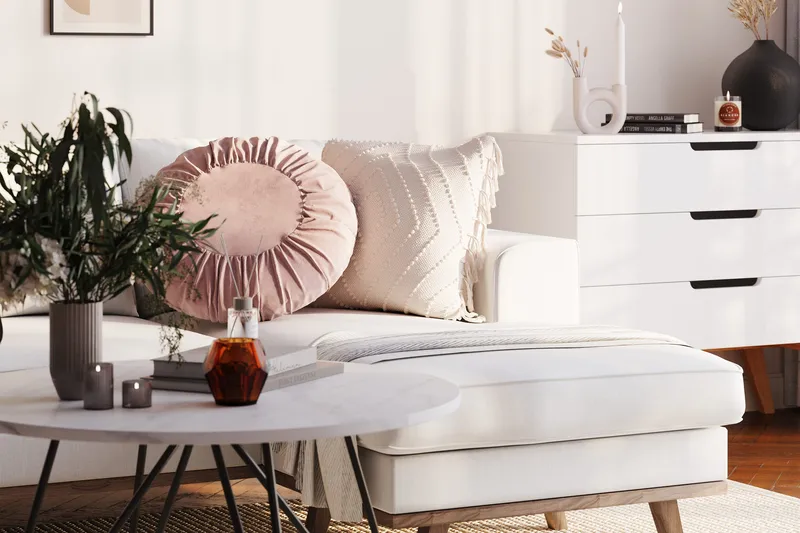 Copenhagen Compact 3-istuttava Käännettävä L-muotoinen Divaanisohva Kankaalla - Vaaleanharmaa - Huonekalut - Sohva - Divaanisohva - 3 istuttava sohva divaanilla