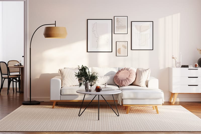 Copenhagen Compact 3-istuttava Käännettävä L-muotoinen Divaanisohva Kankaalla - Vaaleanharmaa - Huonekalut - Sohva - Divaanisohva - 3 istuttava sohva divaanilla