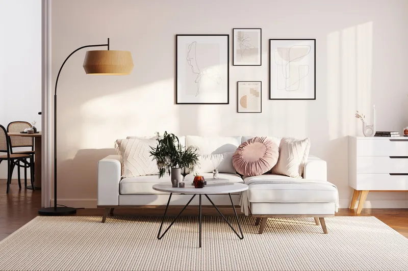 Copenhagen Compact 3-istuttava Käännettävä L-muotoinen Divaanisohva Kankaalla - Vaaleanharmaa - Huonekalut - Sohva - Divaanisohva - 3 istuttava sohva divaanilla