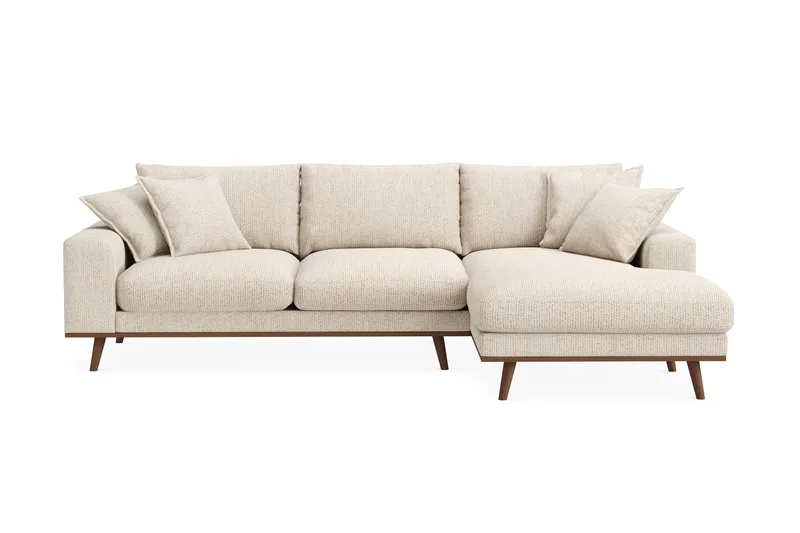 Copenhagen Premium 4-istuttava Oikeakätinen L-muotoinen Divaanisohva Chenillekankaalla - Beige - Huonekalut - Sohva - Divaanisohva