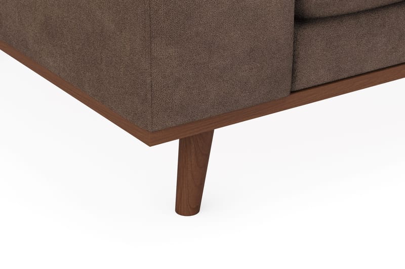 Copenhagen Premium 4-istuttava Oikeakätinen L-muotoinen Sohva Schäslongilla Kankaasta - Tummanruskea - Huonekalut - Sohva - Divaanisohva