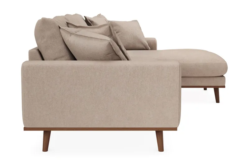 Copenhagen Premium 4-istuttava Oikeakätinen L-muotoinen Divaanisohva Kankaasta - Vaaleanruskea - Huonekalut - Sohva - Divaanisohva - 3 istuttava sohva divaanilla