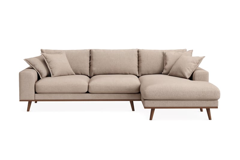 Copenhagen Premium 4-istuttava Oikeakätinen L-muotoinen Divaanisohva Kankaasta - Vaaleanruskea - Huonekalut - Sohva - Divaanisohva - 3 istuttava sohva divaanilla