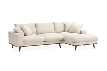 Copenhagen Premium 4-istuttava Oikeakätinen L-muotoinen Divaanisohva Chenillekankaalla - Vaalea beige - Huonekalut - Sohva - Divaanisohva