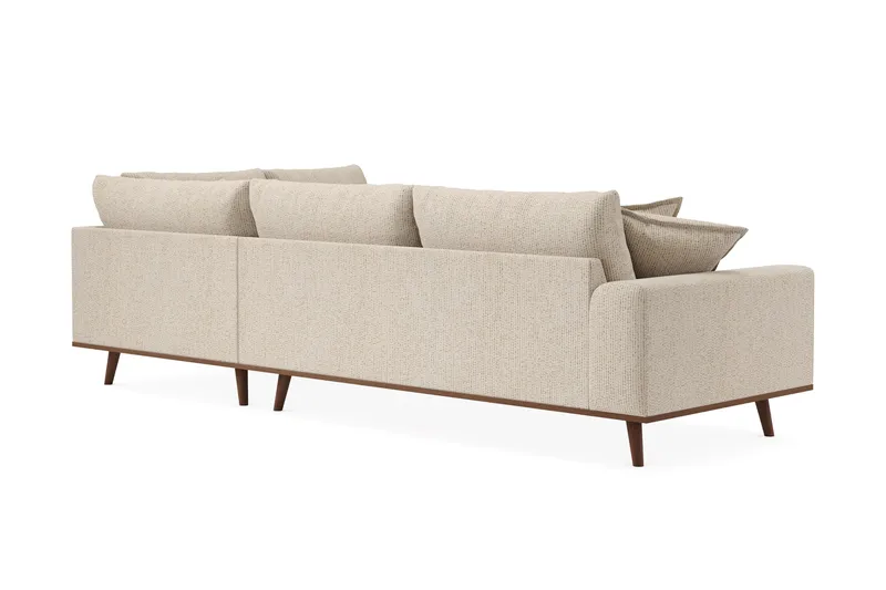Copenhagen Premium 4-istuttava Oikeakätinen L-muotoinen Sohva Schäslongilla Chenillekankaalla - Beige - Huonekalut - Sohva - Divaanisohva