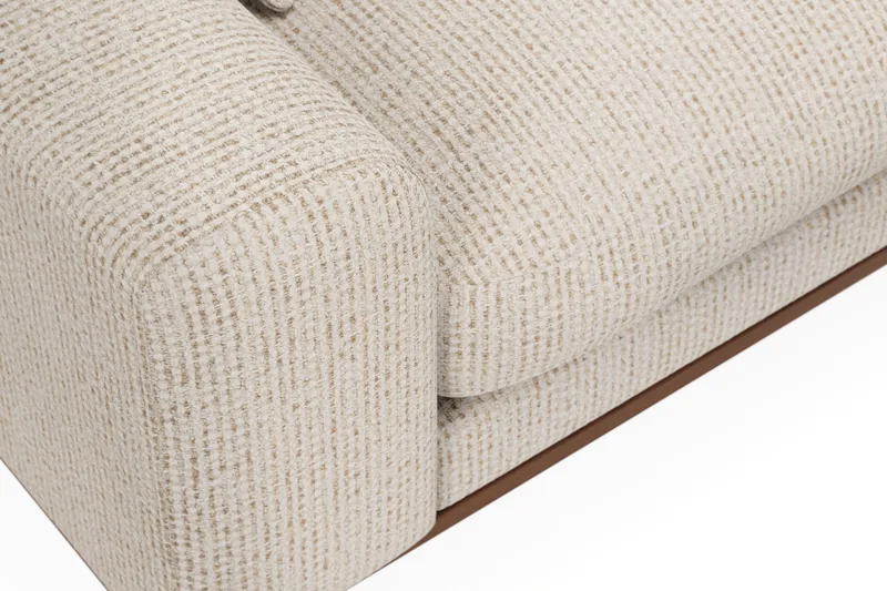 Copenhagen Premium 4-istuttava Oikeakätinen L-muotoinen Divaanisohva Chenillekankaalla - Beige - Huonekalut - Sohva - Divaanisohva