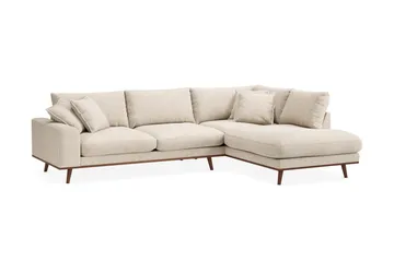 Copenhagen Premium 4-istuttava Oikeakätinen L-muotoinen Sohva Schäslongilla Chenillekankaalla - Beige - Huonekalut - Sohva - Divaanisohva