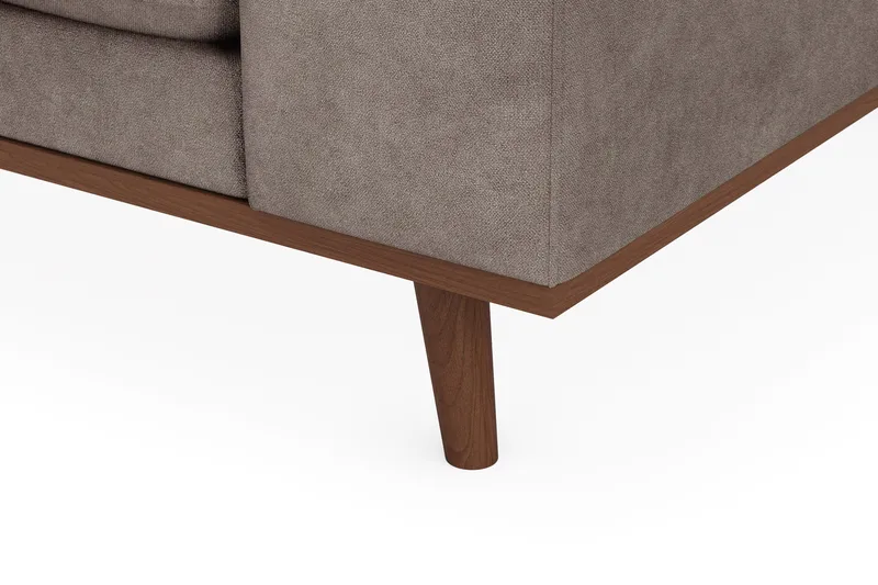 Copenhagen Premium 4-istuttava Vasenkätinen L-muotoinen Sohva Schäslongilla Kankaasta - Ruskea - Huonekalut - Sohva - Divaanisohva