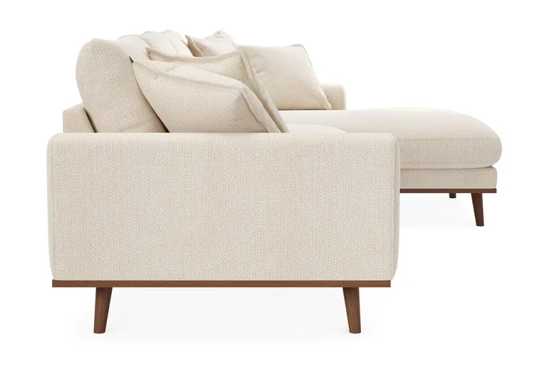 Copenhagen Premium 4-istuttava Oikeakätinen L-muotoinen Divaanisohva Chenillekankaalla - Vaalea beige - Huonekalut - Sohva - Divaanisohva