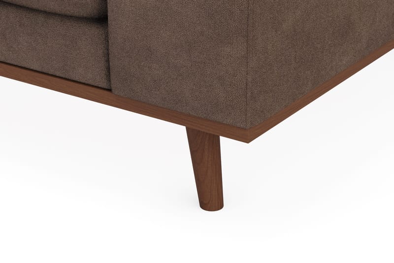 Copenhagen Premium 4-istuttava Vasenkätinen L-muotoinen Divaanisohva Kankaasta - Tummanruskea - Huonekalut - Sohva - Divaanisohva - 3 istuttava sohva divaanilla