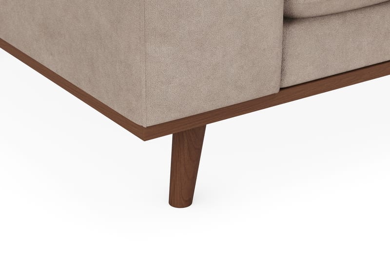 Copenhagen Premium 4-istuttava Oikeakätinen L-muotoinen Sohva Schäslongilla Kankaasta - Vaaleanruskea - Huonekalut - Sohva - Divaanisohva