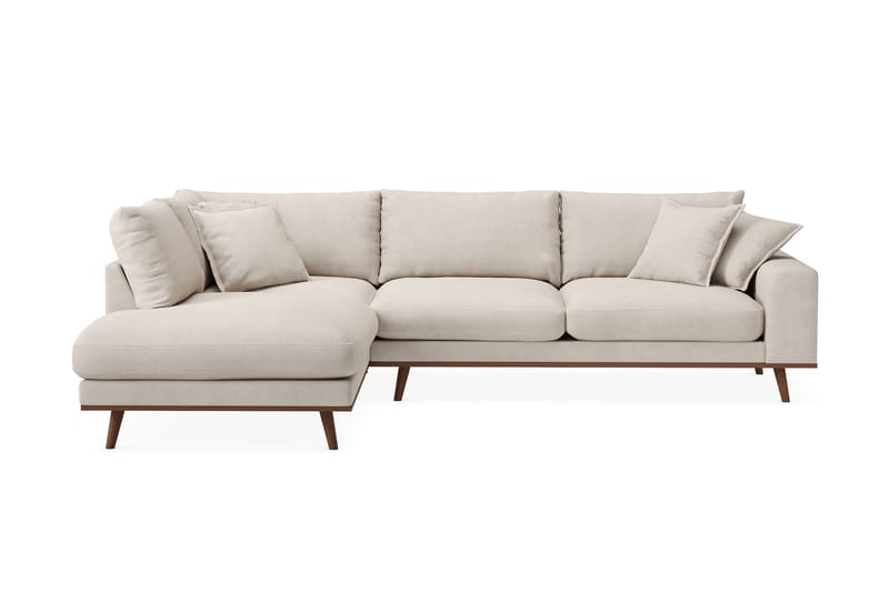 Copenhagen Premium 4-istuttava Vasenkätinen L-muotoinen Sohva Schäslongilla Kankaasta, Beige