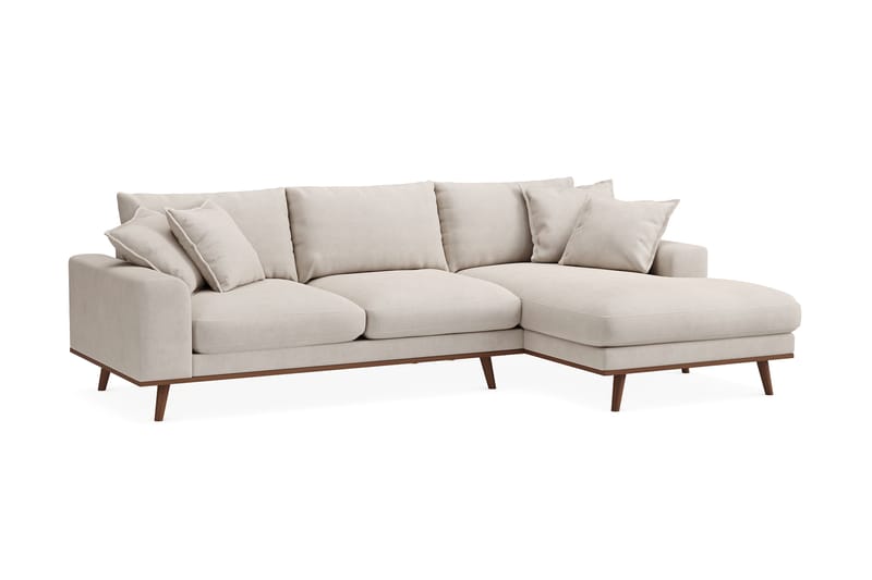 Copenhagen Premium 4-istuttava Oikeakätinen L-muotoinen Divaanisohva Kankaasta - Beige - Huonekalut - Sohva - Divaanisohva - 3 istuttava sohva divaanilla