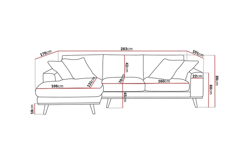 Copenhagen Premium 4-istuttava Vasenkätinen L-muotoinen Divaanisohva Kankaasta - Vihreä - Huonekalut - Sohva - Divaanisohva - 3 istuttava sohva divaanilla