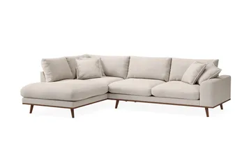 Copenhagen Premium 4-istuttava Vasenkätinen L-muotoinen Sohva Schäslongilla Kankaasta - Beige - Huonekalut - Sohva - Divaanisohva