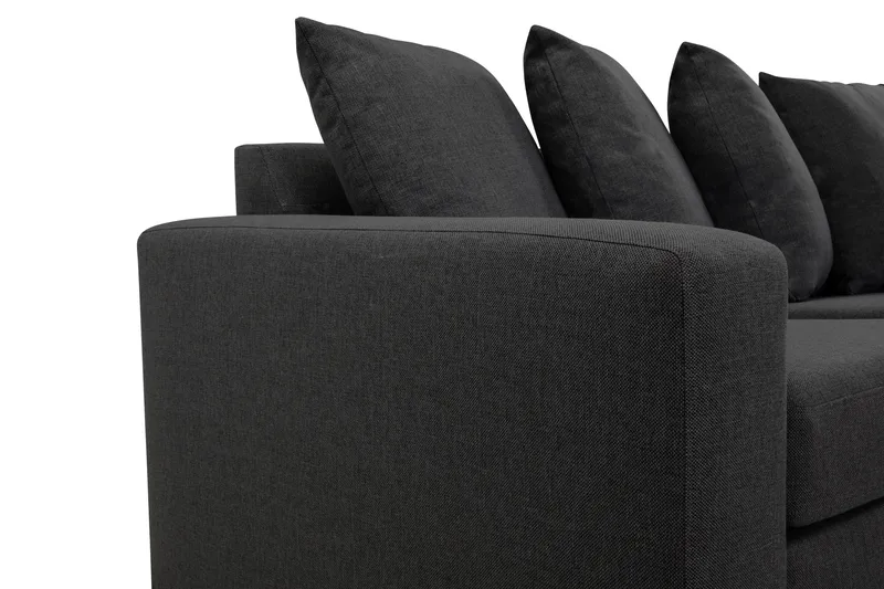 Crazy 3-istuttava Käännettävä L-muotoinen Divaanisohva Kankaalla sis. Kuorityynyt - Tummanharmaa - Huonekalut - Sohva - Divaanisohva - 3 istuttava sohva divaanilla